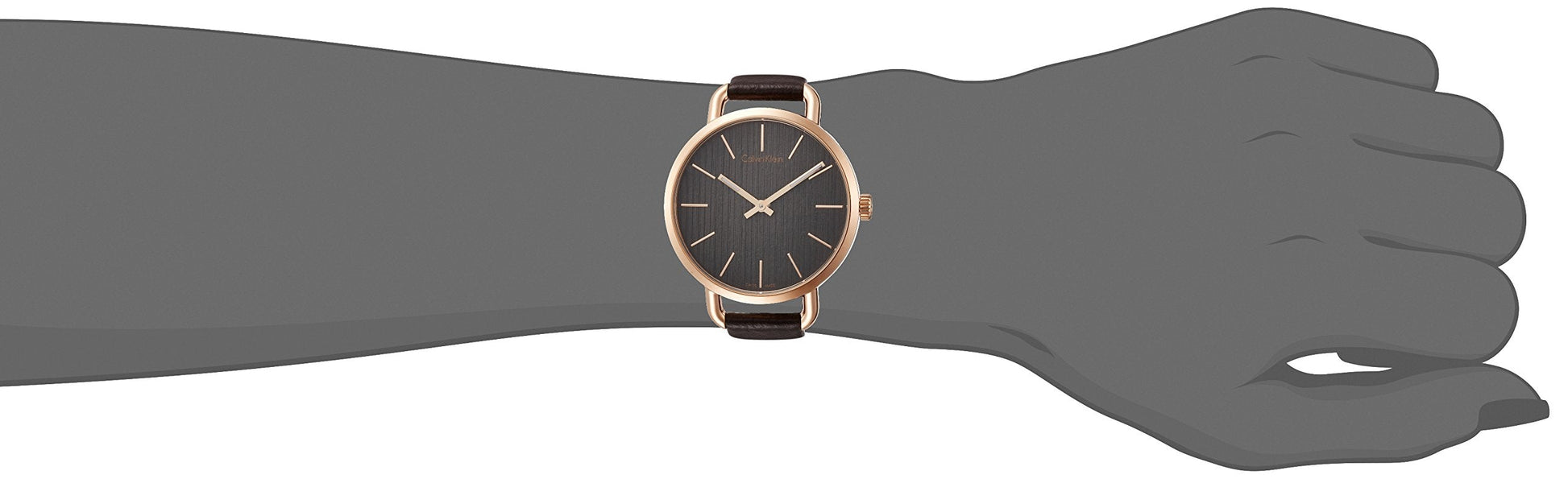  Shop Authentic Calvin Klein Even Grey Dial Brown Leather Strap Watch for Women - K7B236G3 - Luxxuri
