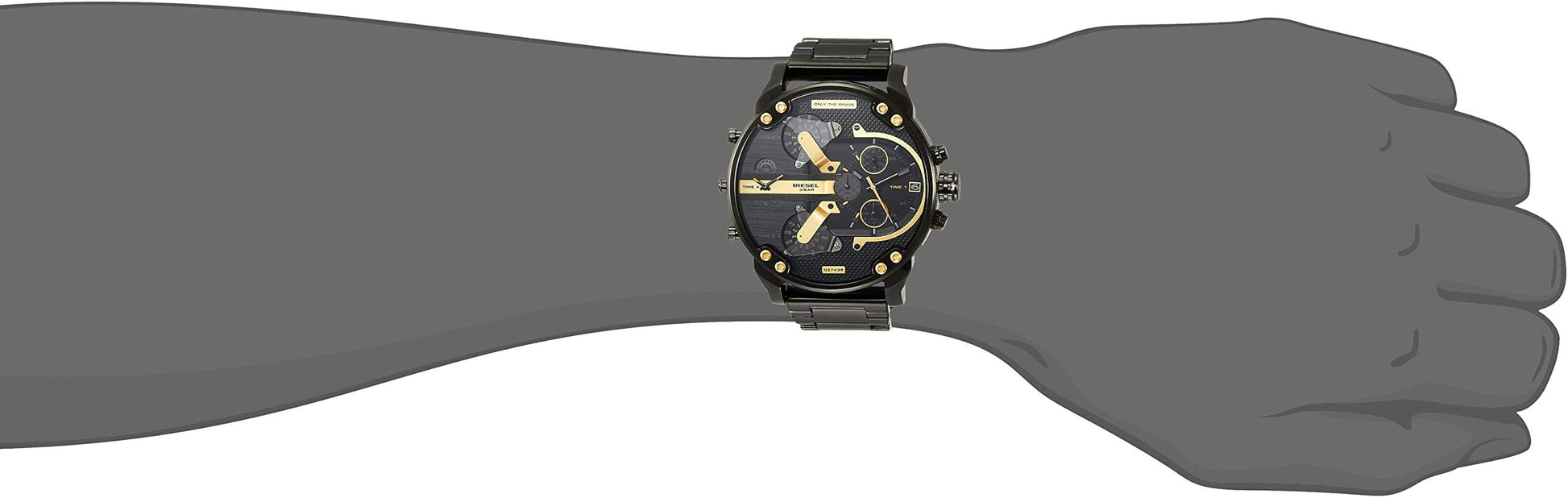  Shop Authentic Diesel Mr. Daddy 2.0 Black Dial Black Steel Strap Watch For Men - DZ7435 - Luxxuri