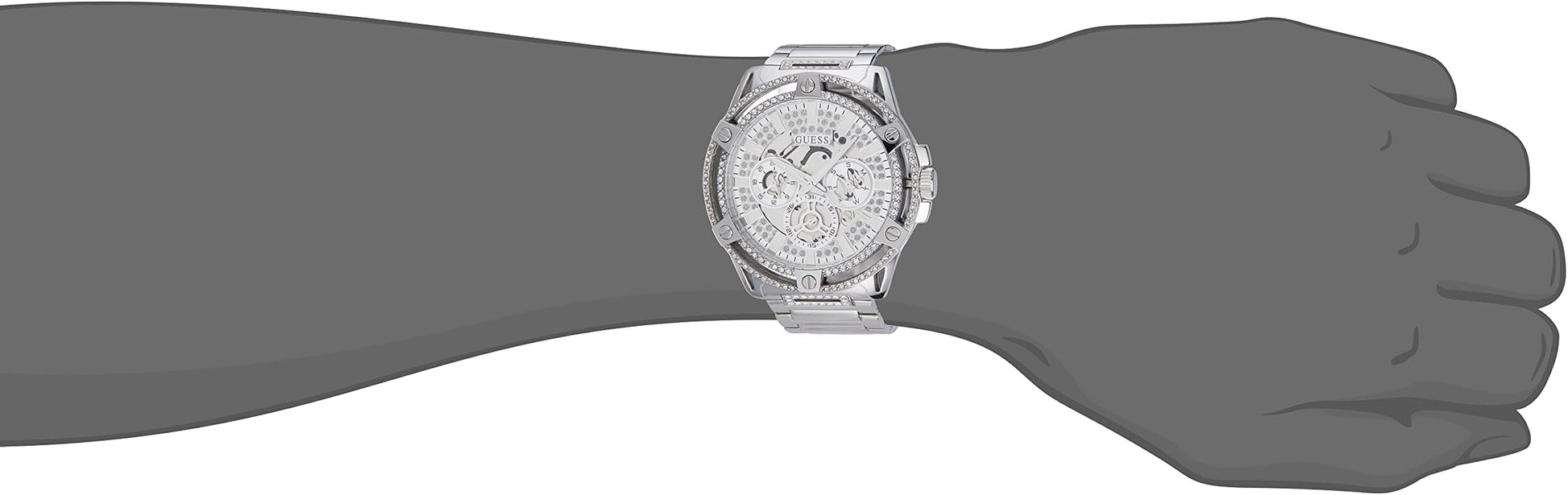  Shop Authentic Guess King Quartz Silver Dial Silver Steel Strap Watch For Men - GW0497G1 - Luxxuri
