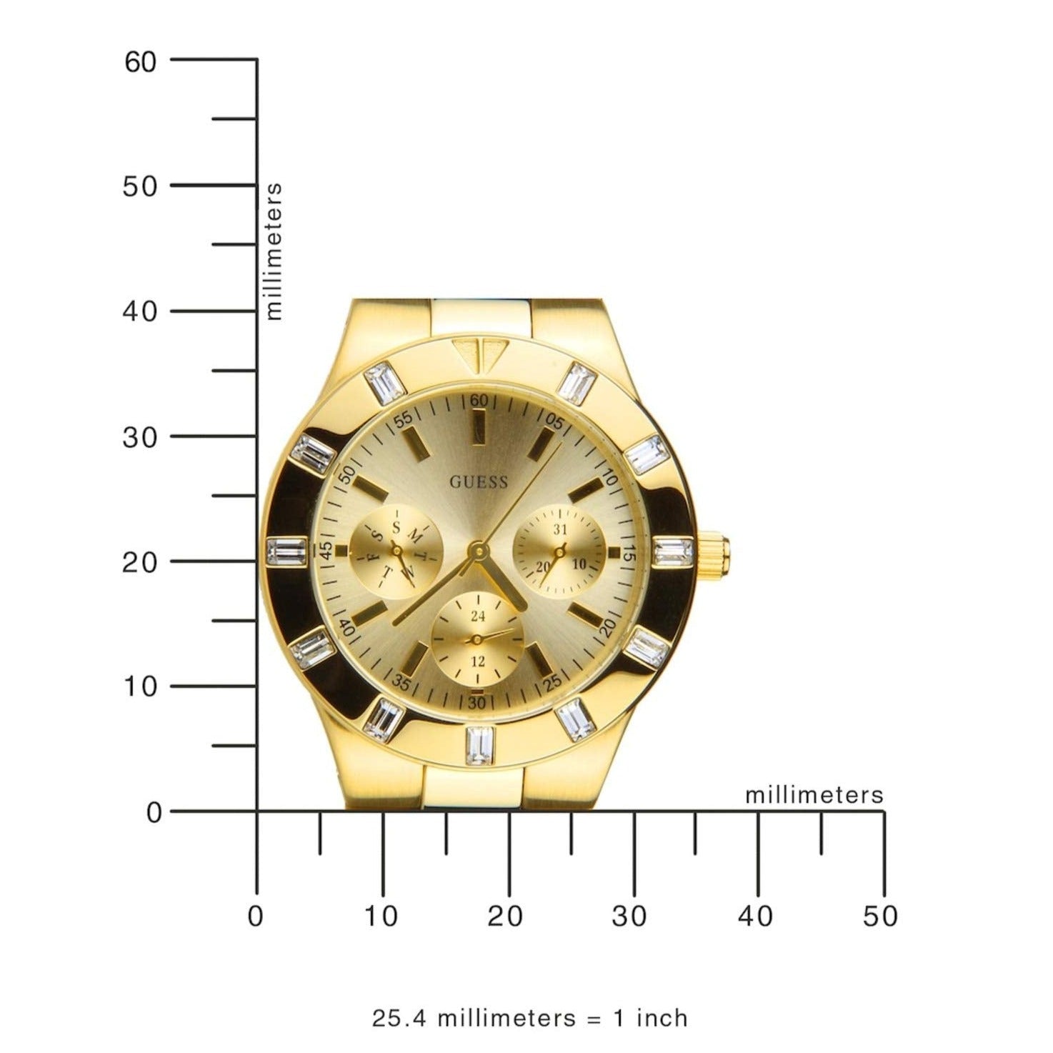  Shop Authentic Guess Glisten Analog Gold Dial Gold Steel Strap Watch For Women - W13576l1 - Luxxuri