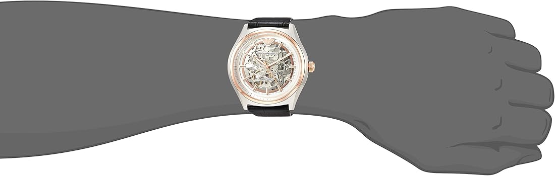  Shop Authentic Emporio Armani Zeta Skeleton Automatic Silver Dial Black Leather Strap Watch For Men - AR60018 - Luxxuri