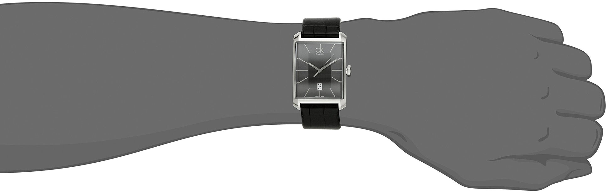 Shop Authentic Calvin Klein Window Black Dial Black Leather Strap Watch for Men - K2M21107 - Luxxuri