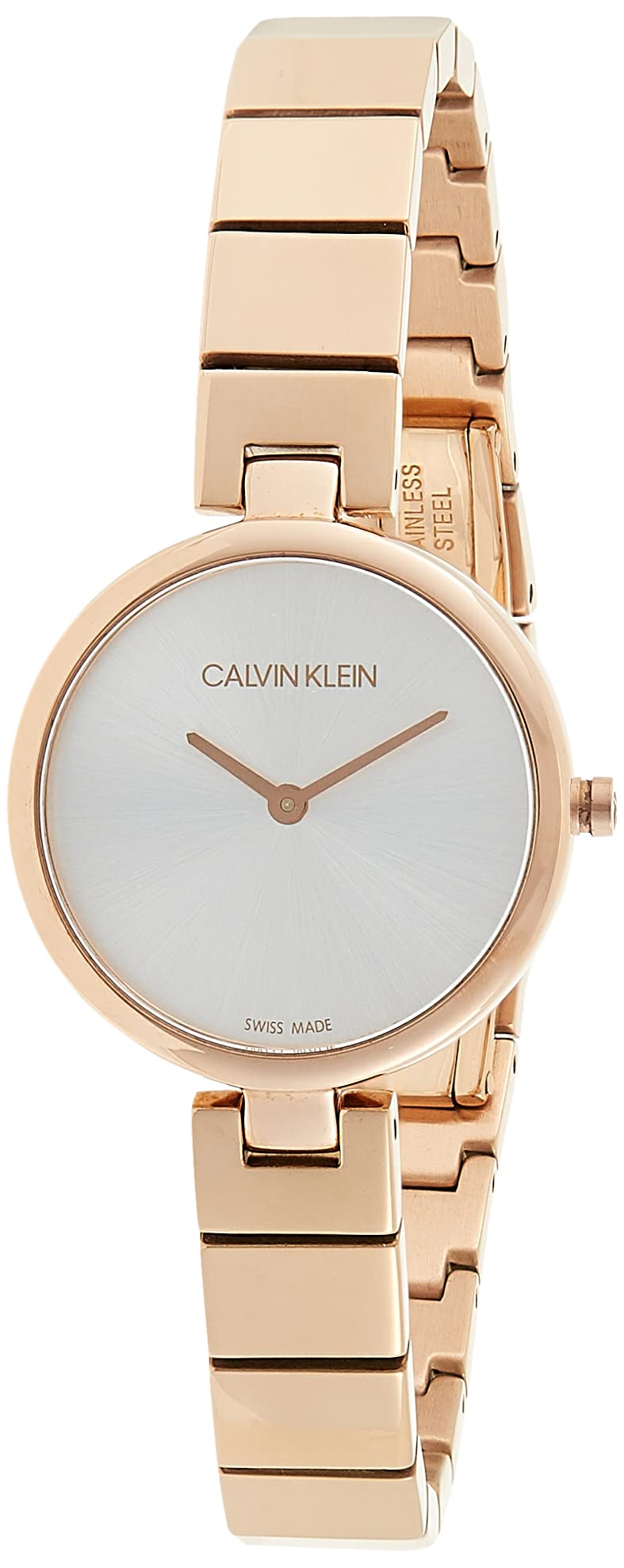  Shop Authentic Calvin Klein Authentic White Dial Rose Gold Steel Strap Watch for Women - K8G23646 - Luxxuri