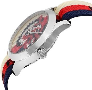  Shop Authentic Gucci G Timeless Quartz White Red Blue Dial Multicolored NATO Strap Watch For Men - YA1264059 - Luxxuri