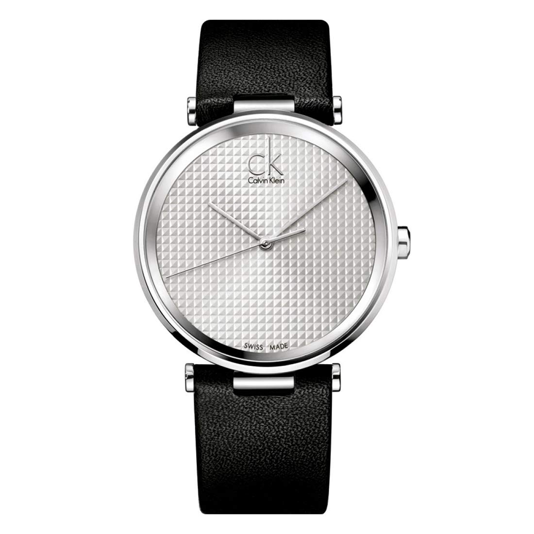  Shop Authentic Calvin Klein Sight Silver Dial Black Leather Strap Watch for Men - K1S21120 - Luxxuri