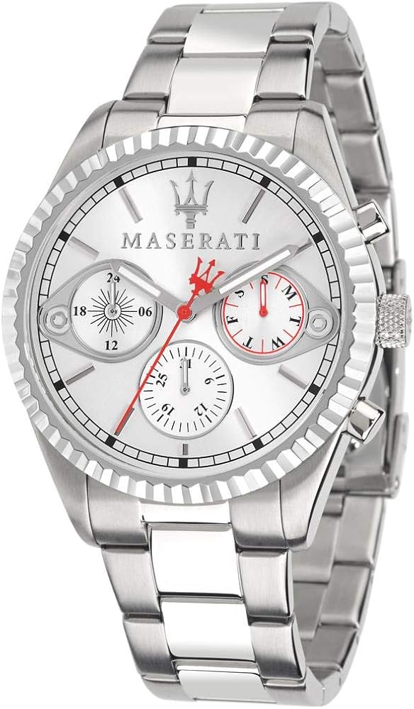  Shop Authentic Maserati Competizione Chronograph White Dial Silver Steel Strap Watch For Men - R8853100017 - Luxxuri