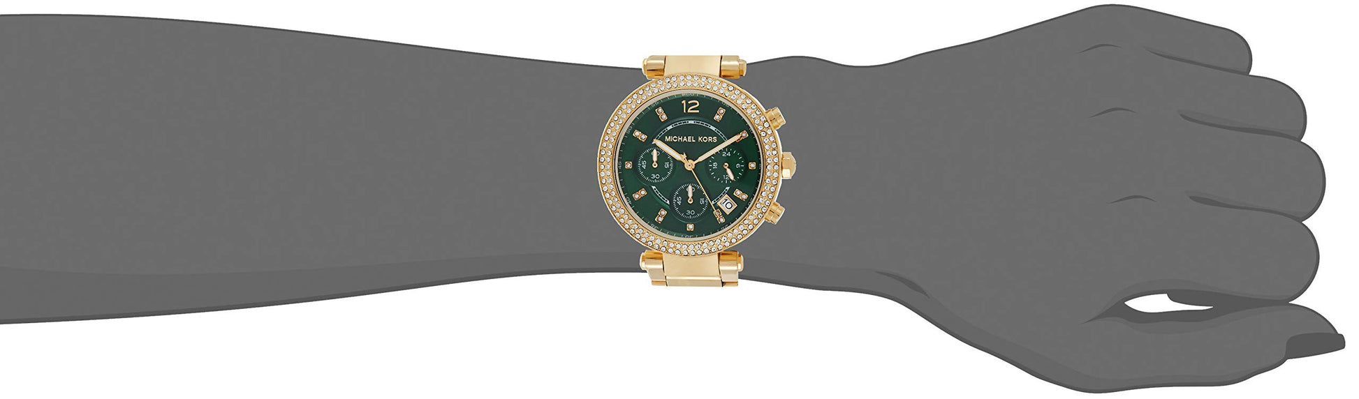  Shop Authentic Michael Kors Parker Chronograph Green Dial Gold Steel Strap Watch for Women - MK6263 - Luxxuri