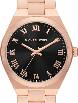  Shop Authentic Michael Kors Lennox Three Hand Black Dial Rose Gold Steel Strap Watch For Women - MK7392 - Luxxuri