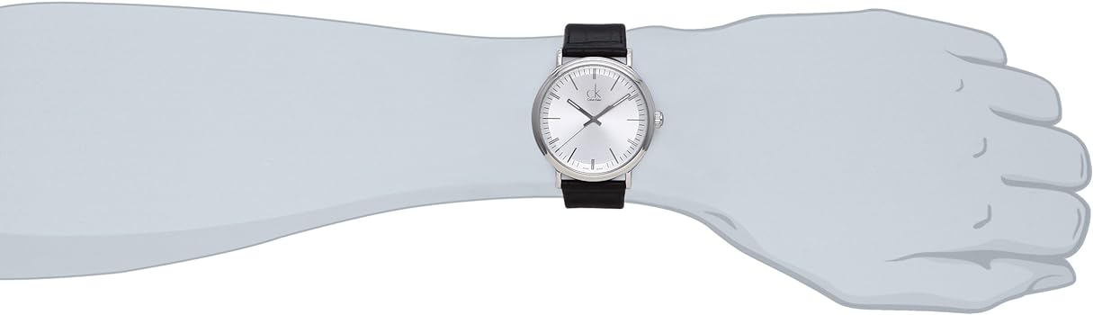  Shop Authentic Calvin Klein Surround Silver Dial Black Leather Strap Watch for Men - K3W211C6 - Luxxuri
