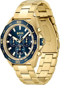  Shop Authentic Hugo Boss Energy Chronograph Blue Dial Gold Steel Strap Watch For Men - 1513973 - Luxxuri