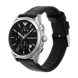  Shop Authentic Emporio Armani Paolo Chronograph Black Dial Black Leather Strap Watch For Men - AR11530 - Luxxuri