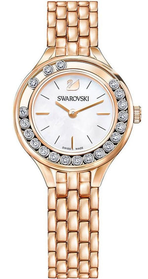  Shop Authentic Swarovski Lovely Crystals Mother of Pearl Dial Rose Gold Steel Strap Watch for Women - 5261496 - Luxxuri