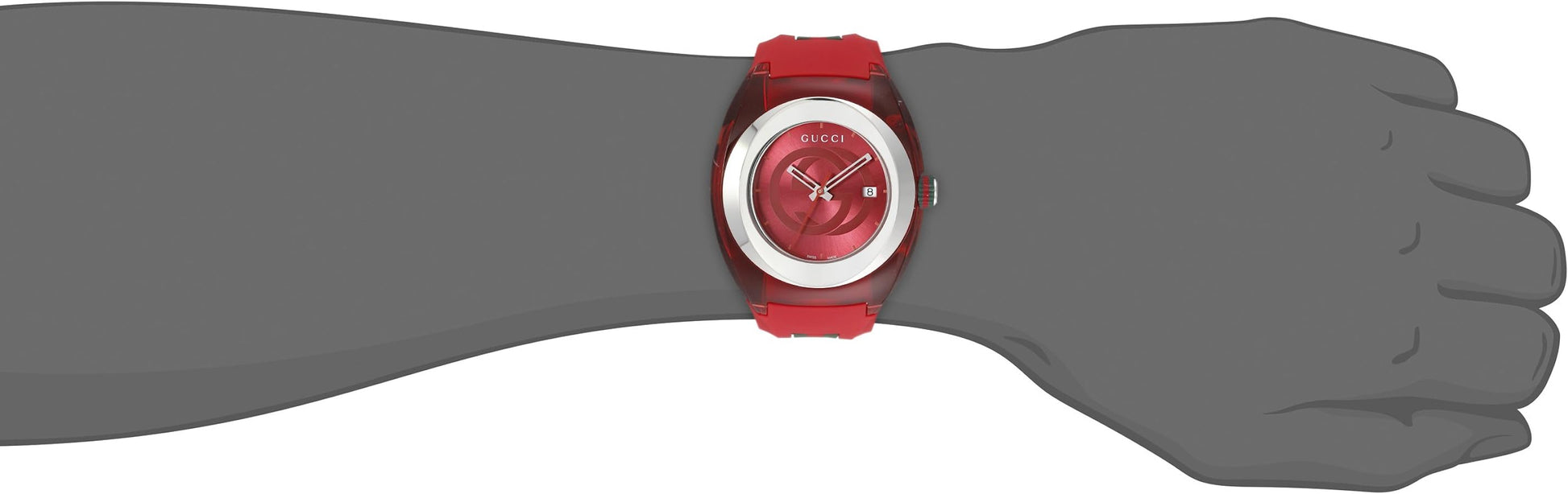  Shop Authentic Gucci Sync XXL Quartz Red Dial Red Rubber Strap Unisex Watch -  YA137103 - Luxxuri