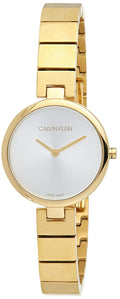  Shop Authentic Calvin Klein Authentic Silver Dial Gold Steel Strap Watch for Women - K8G23546 - Luxxuri