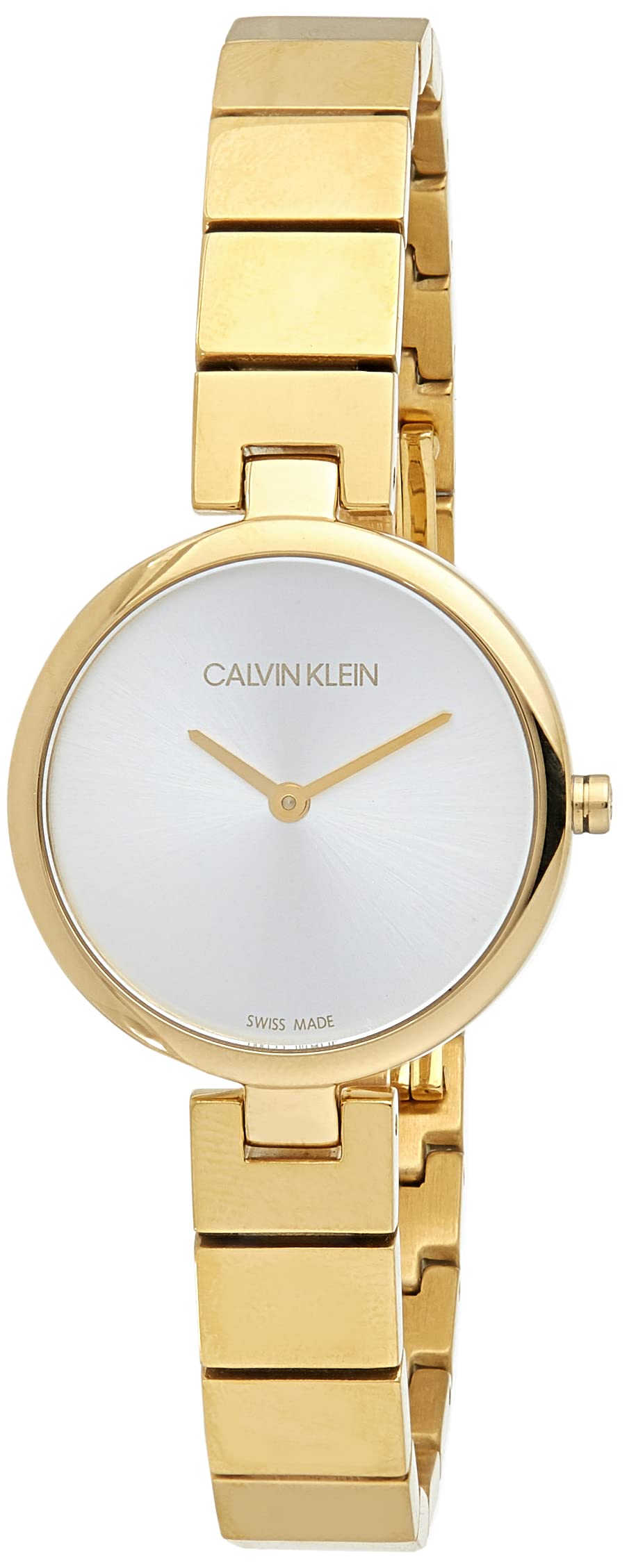  Shop Authentic Calvin Klein Authentic Silver Dial Gold Steel Strap Watch for Women - K8G23546 - Luxxuri