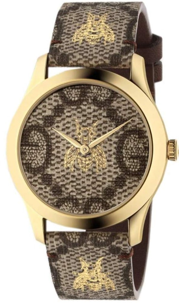  Shop Authentic Gucci G Timeless Brown Dial Brown Leather Strap Watch For Men - YA1264068 - Luxxuri