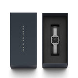  Shop Authentic Daniel Wellington Quadro Studio Black Dial Silver Mesh Strap Watch For Women - DW00100522 - Luxxuri