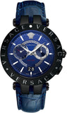  Shop Authentic Versace V Race Chronograph Quartz Blue Dial Blue Leather Strap Watch For Men - VEBV00419 - Luxxuri