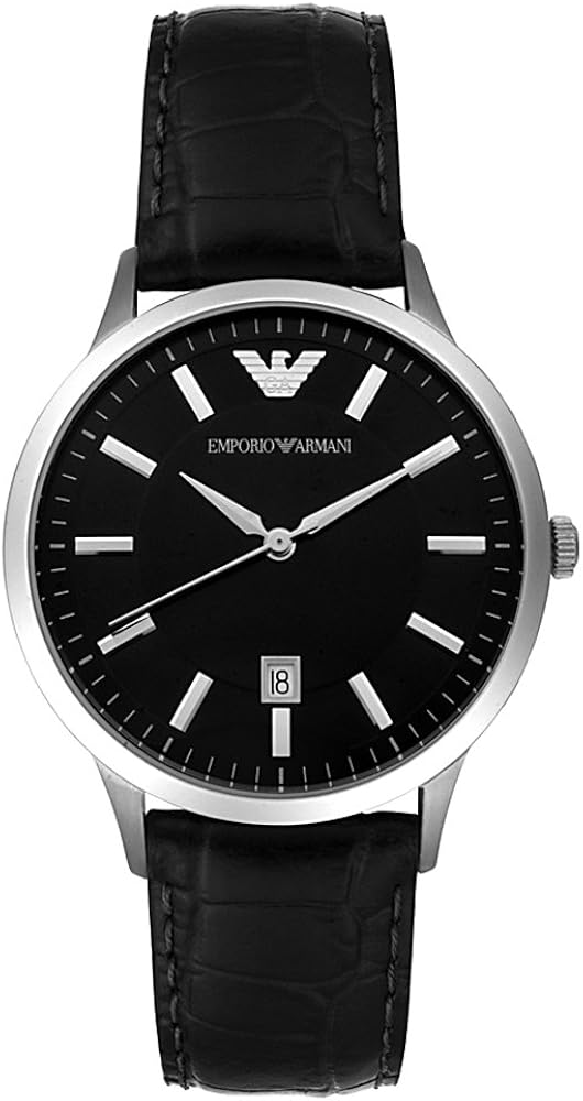  Shop Authentic Emporio Armani Classic Quartz Black Dial Black Leather Strap Watch For Men - AR2429 - Luxxuri