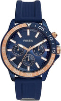  Shop Authentic Fossil Bannon Multifunction Blue Dial Blue Silicone Strap Watch for Men - BQ2498 - Luxxuri