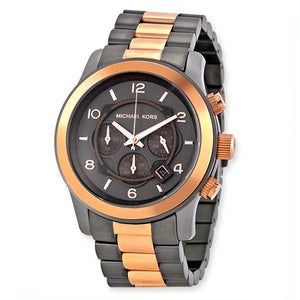  Shop Authentic Michael Kors Runway Chronograph Grey Dial Two Tone Steel Strap Unisex Watch - MK8189 - Luxxuri