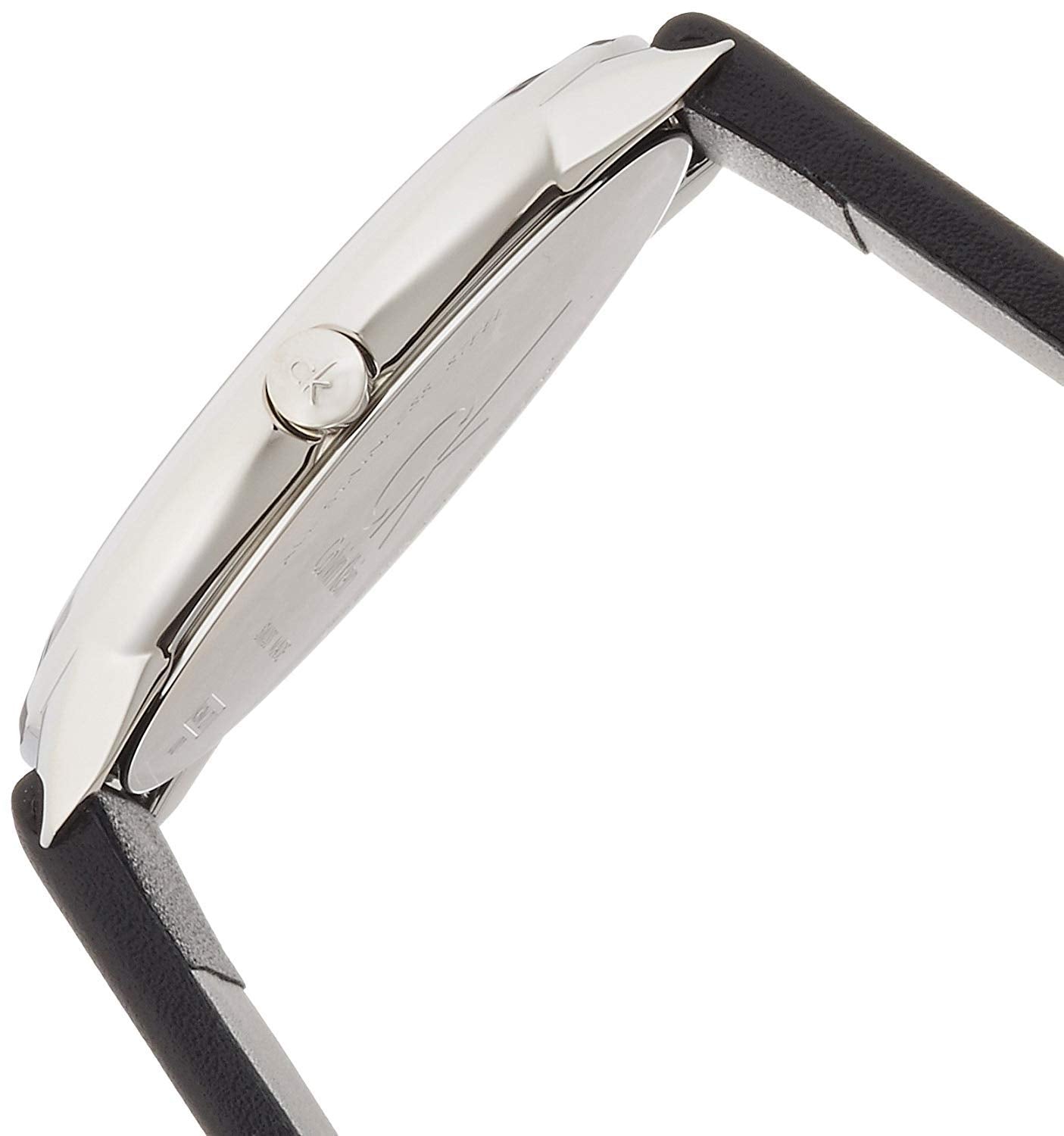  Shop Authentic Calvin Klein Minimalist White Dial Black Leather Strap Watch for Men - K3M211C6 - Luxxuri
