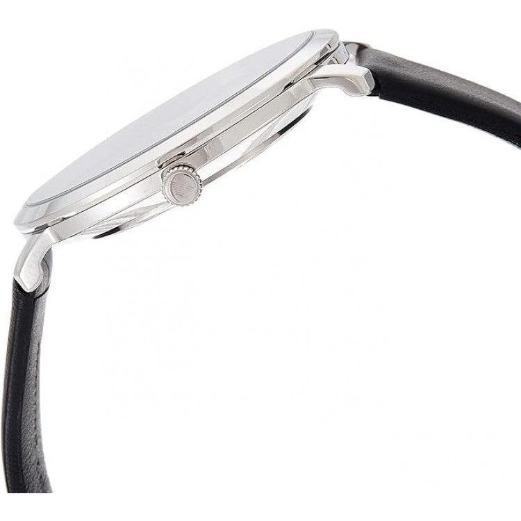  Shop Authentic Emporio Armani Modern Slim Quartz Grey Dial Black Leather Strap Watch For Men - AR11162 - Luxxuri