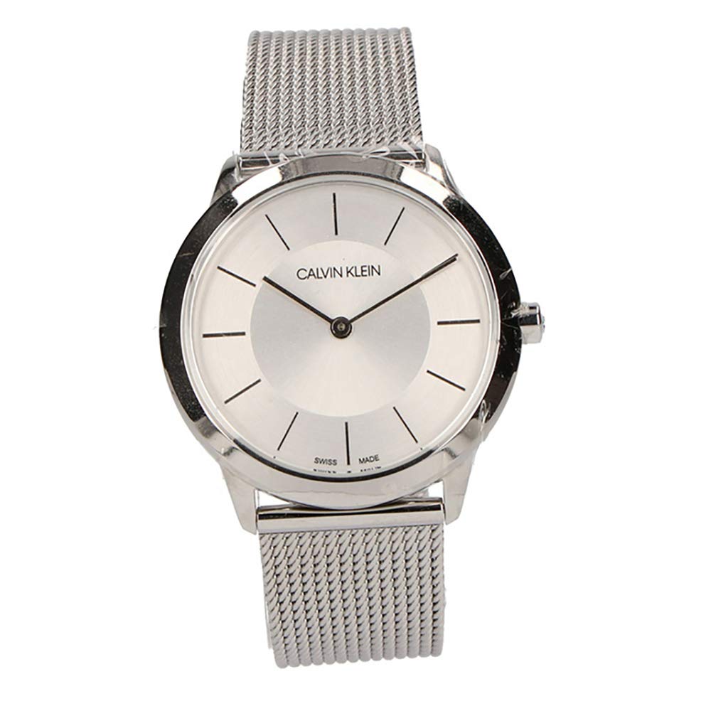  Shop Authentic Calvin Klein Minimal White Dial Silver Mesh Bracelet Watch for Men - K3M22126 - Luxxuri