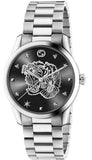  Shop Authentic Gucci G Timeless Diamonds Black Dial Silver Steel Strap Watch For Women - YA1264125 - Luxxuri