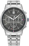  Shop Authentic Tommy Hilfiger Kyle Chronograph Grey Dial Silver Steel Strap Watch for Men - 1791632 - Luxxuri
