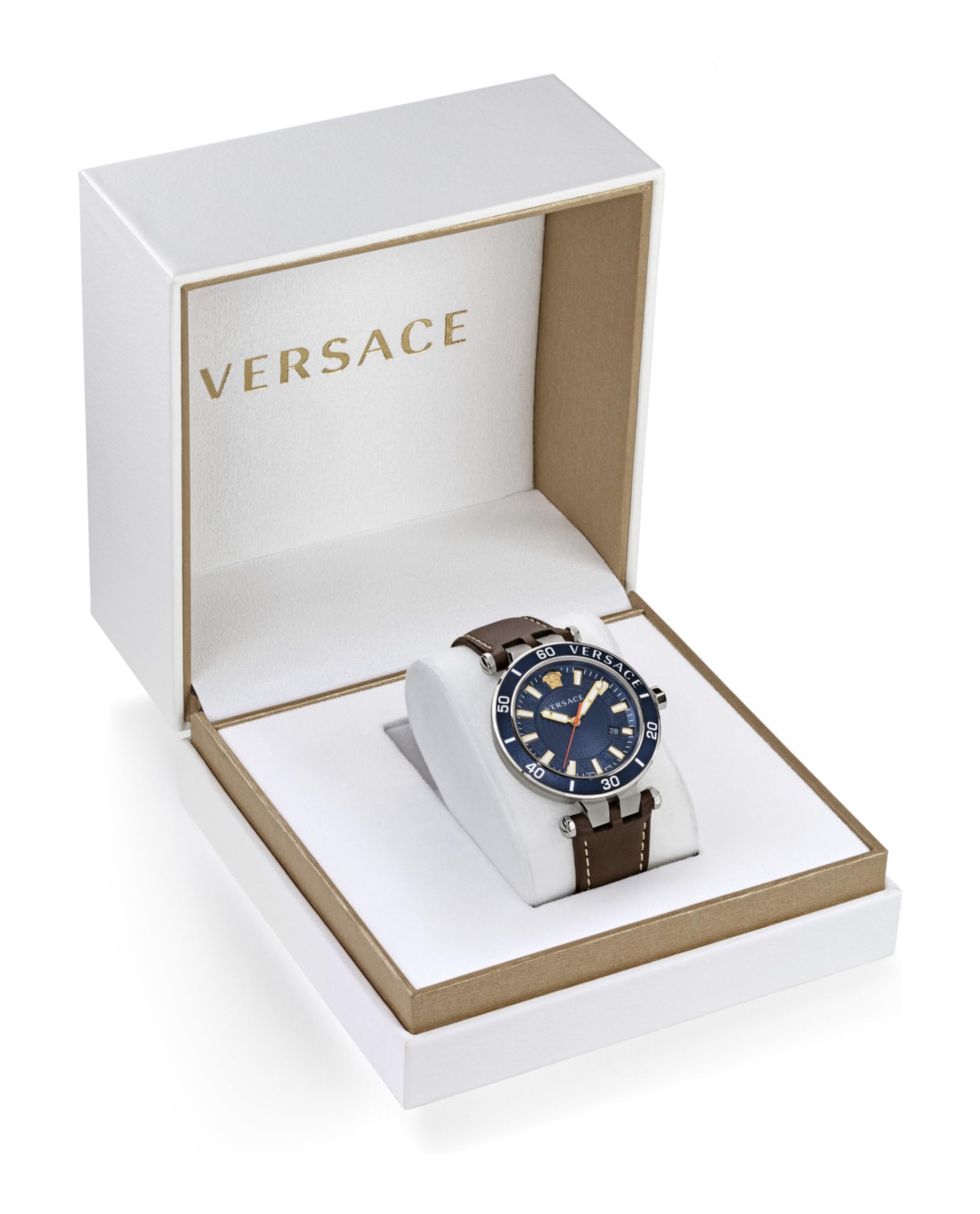  Shop Authentic Versace Greca Sport Analog Blue Dial Brown Leather Strap Watch For Men - VEZ300121 - Luxxuri