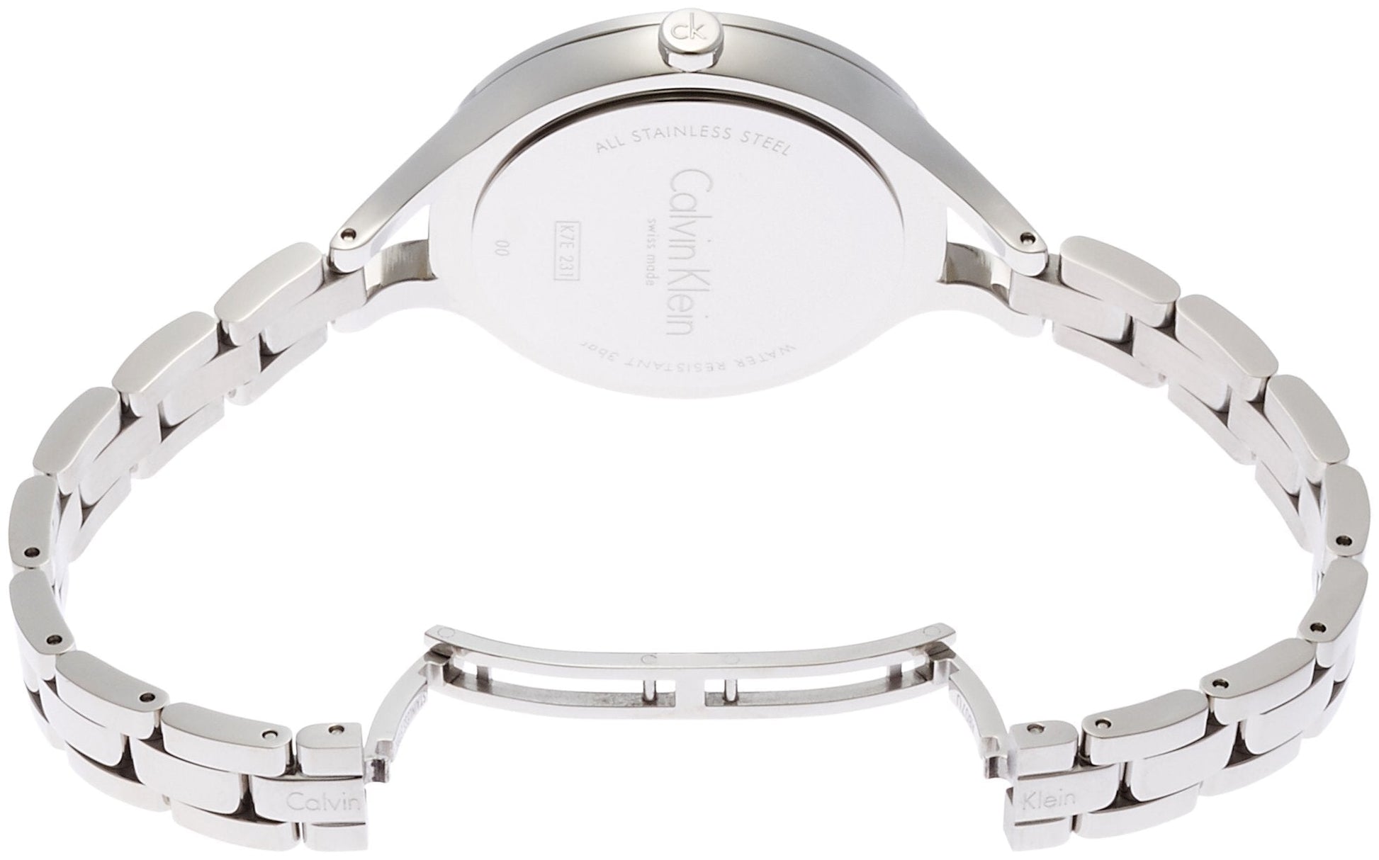  Shop Authentic Calvin Klein Graphic Black Dial Silver Steel Strap Watch for Women - K7E23141 - Luxxuri