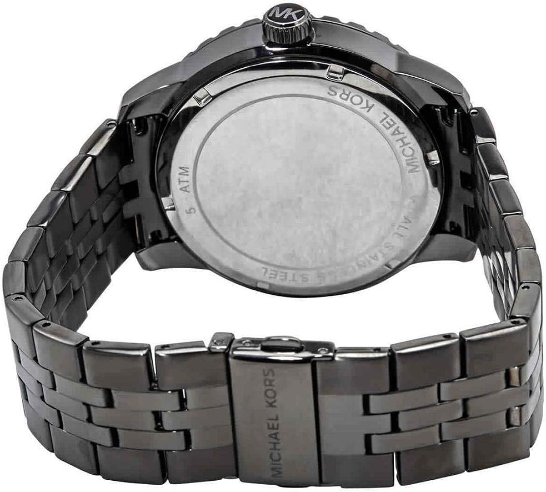 Michael Kors Chronograph Cunningham Multifunction Blue Dial Grey Steel Strap Watch For Men - MK7155