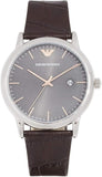  Shop Authentic Emporio Armani Luigi Quartz Gray Dial Brown Leather Strap Watch For Men - AR1996 - Luxxuri
