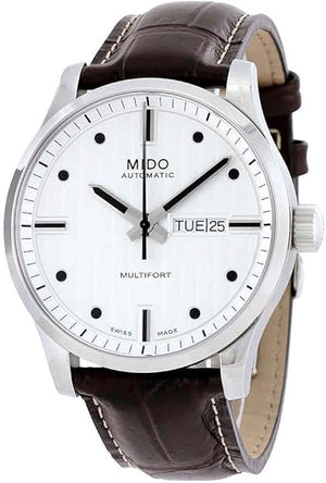  Shop Authentic Mido Multifort Automatic Silver Dial Black Leather Strap Watch For Men - M005.430.16.031.80 - Luxxuri
