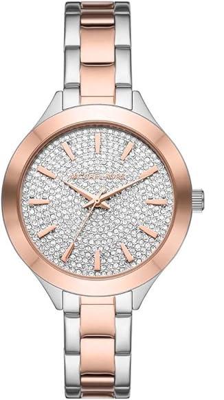  Shop Authentic Michael Kors Slim Runway Crystals Silver Dial Two Tone Steel Strap Watch for Women - MK1045 - Luxxuri