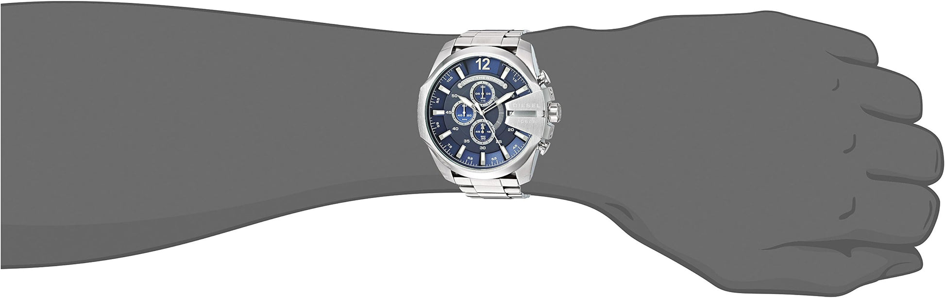  Shop Authentic Diesel Mega Chief Chronograph Blue Dial Silver Steel Strap Watch For Men - DZ4417 - Luxxuri