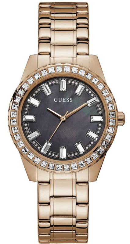  Shop Authentic Guess Sparkler Diamonds Black Dial Rose Gold Steel Strap Watch for Women - GW0111L3 - Luxxuri