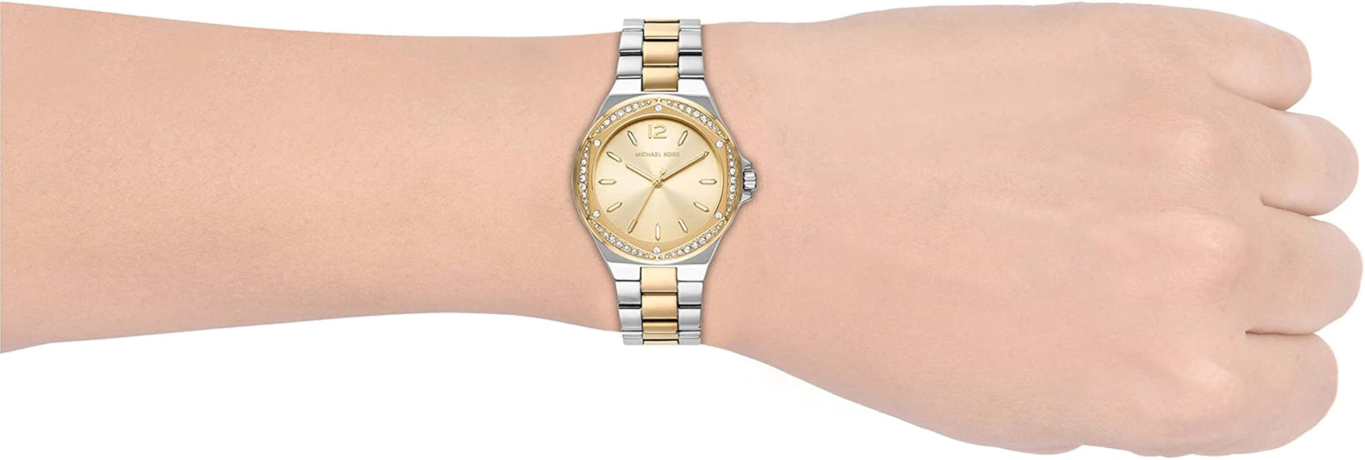  Shop Authentic Michael Kors Lennox Three-Hand Gold Dial Two Tone Steel Strap Watch For Women  - MK6988 - Luxxuri