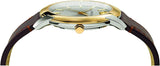  Shop Authentic Versace V-Urban Quartz Grey Dial Brown Leather Strap Watch for Men - VELQ00219 - Luxxuri