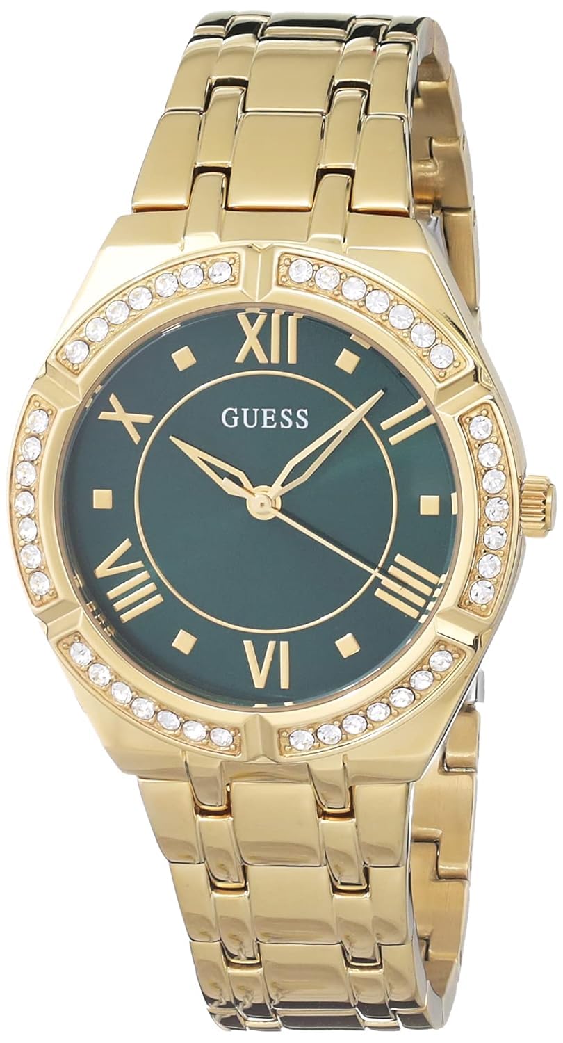  Shop Authentic Guess Cosmo Diamonds Green Dial Gold Steel Strap Watch for Women - GW0033L8 - Luxxuri