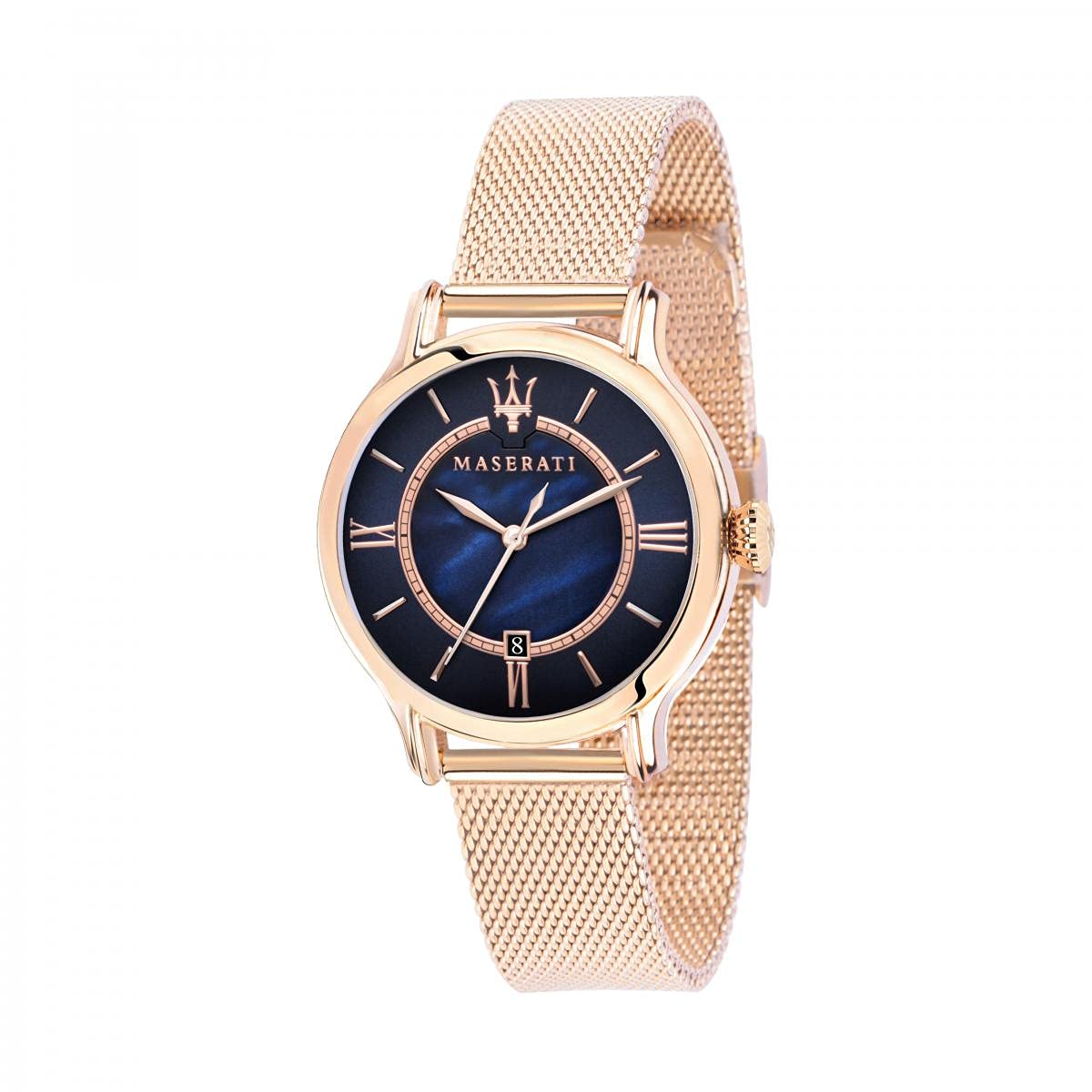  Shop Authentic Maserati Epoca Blue Dial Rose Gold Mesh Strap Watch For Women - R8853118503 - Luxxuri