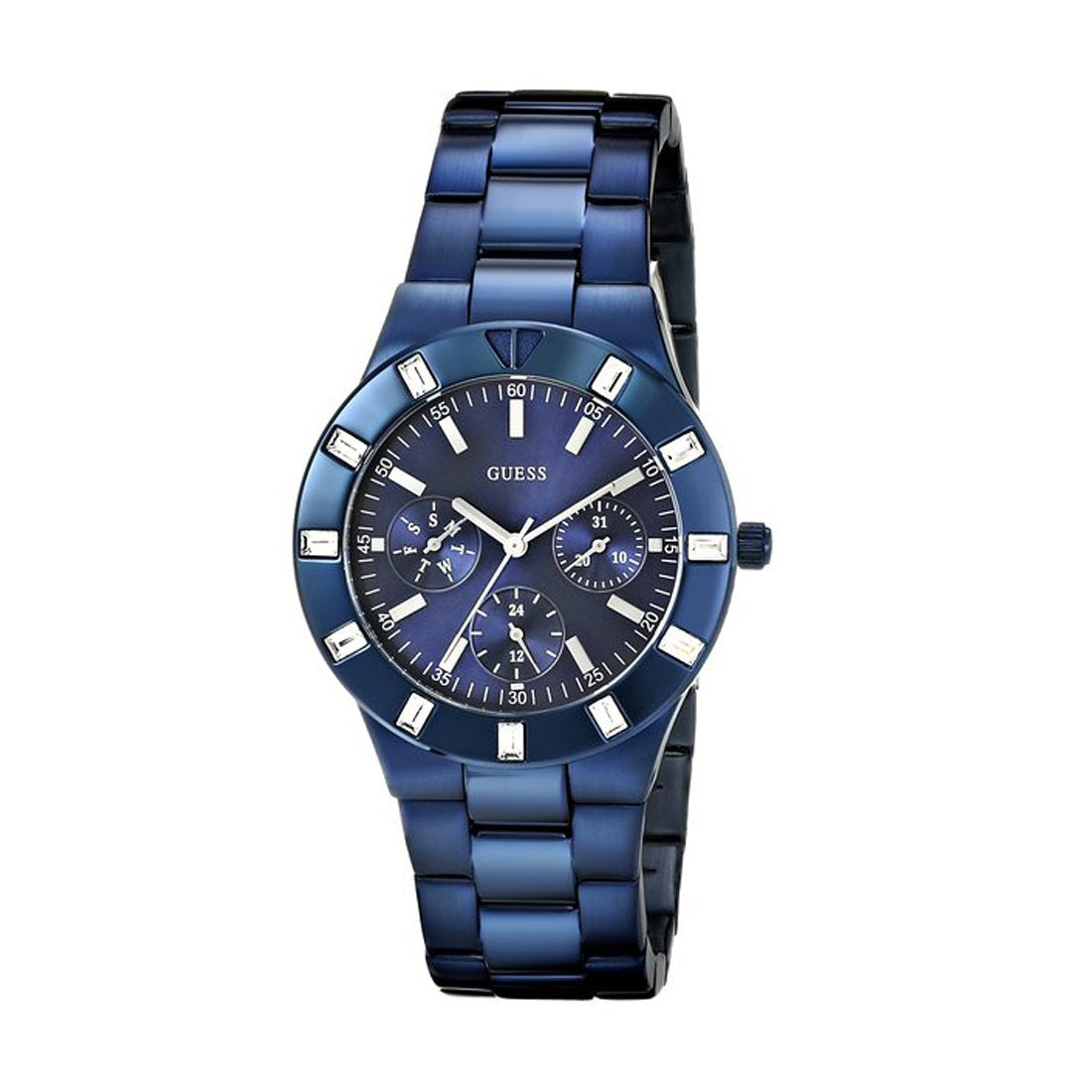  Shop Authentic Guess Glisten Analog Blue Dial Blue Steel Strap Watch for Women - W0027L3 - Luxxuri