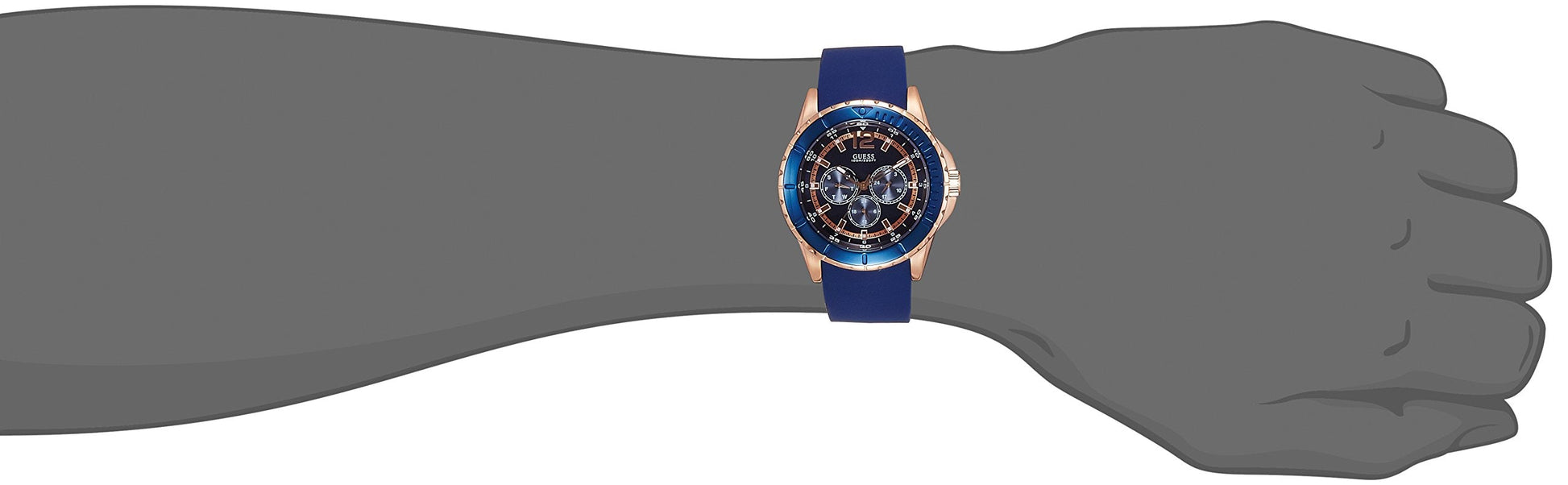  Shop Authentic Guess Maverick Blue Dial Blue Rubber Strap Watch for Men - W0485G1 - Luxxuri