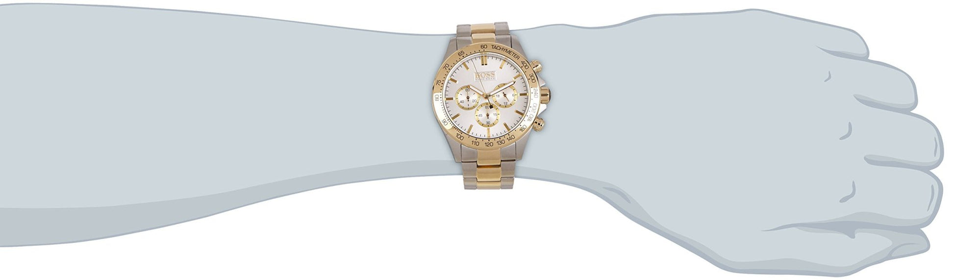  Shop Authentic Hugo Boss Ikon Chronograph Silver Dial Two Tone Steel Strap Watch for Men - 1512960 - Luxxuri