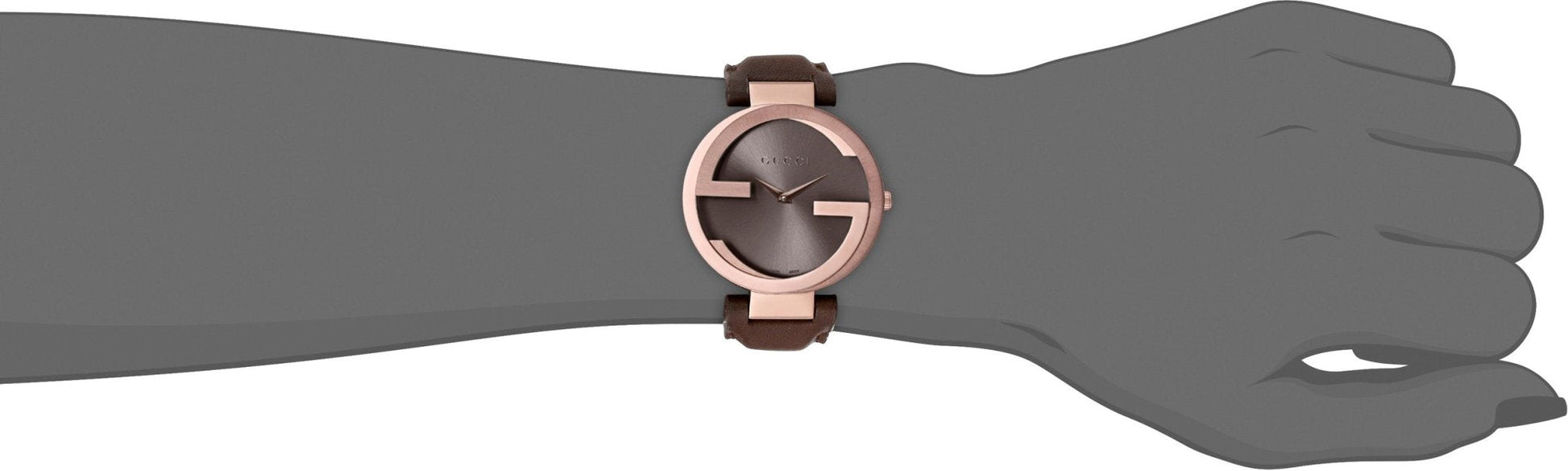  Shop Authentic Gucci Interlocking Brown Dial Brown Leather Strap Watch For Women - YA133309 - Luxxuri
