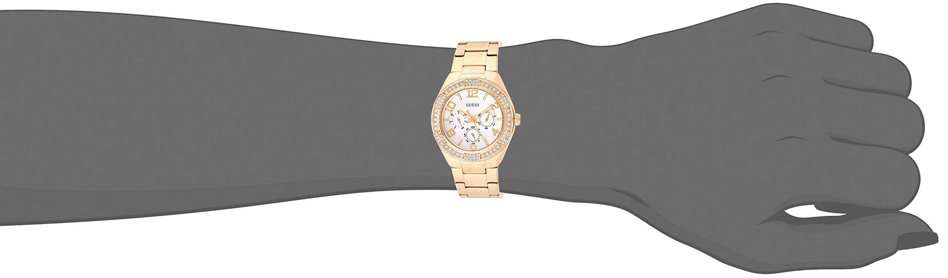  Shop Authentic Guess Luna Diamonds White Dial Gold Steel Strap Watch for Women - W0729L2 - Luxxuri