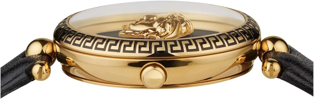 Versace Palazzo Empire Black Dial Black Leather Strap Watch for Women - VCO020017