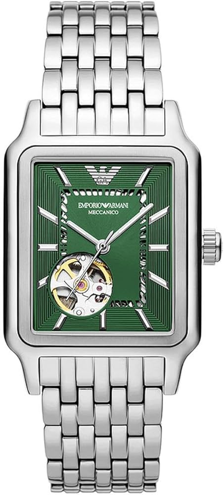  Shop Authentic Emporio Armani Meccanico Automatic Green Dial Silver Steel Strap Watch For Men - AR60067 - Luxxuri