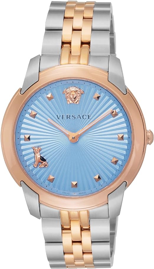  Shop Authentic Versace Audrey Quartz Blue Dial Two Tone Steel Strap Watch for Women - VELR00619 - Luxxuri
